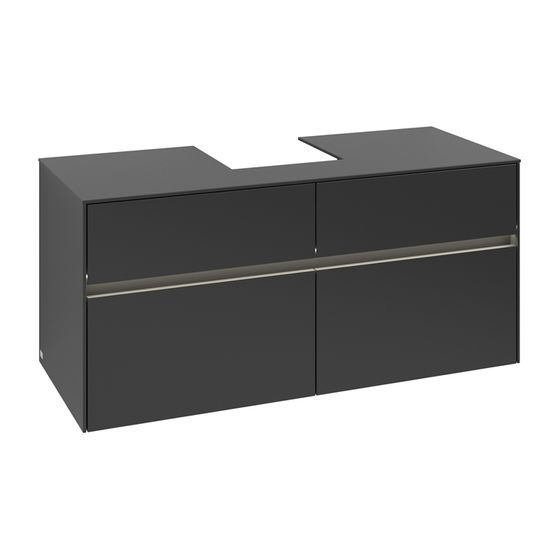 Villeroy & Boch Waschtischunterschrank Collaro C097B0 1200x548x500mm mit Beleuchtung Black Matt Lacquer