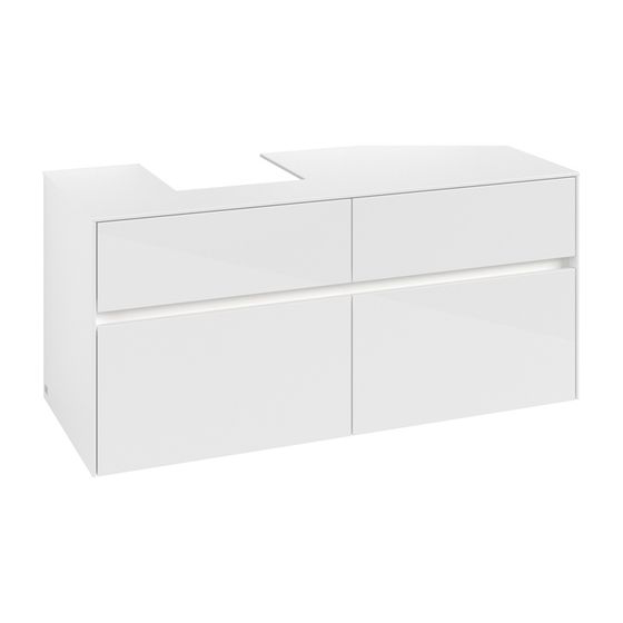 Villeroy & Boch Waschtischunterschrank Collaro C098B0 1200x548x500mm mit Beleuchtung Glossy White