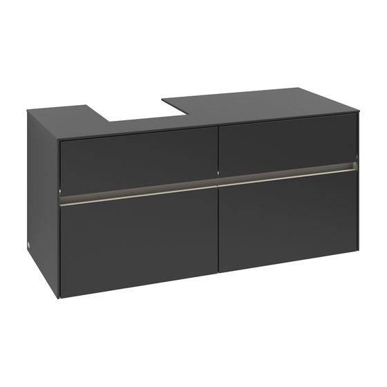 Villeroy & Boch Waschtischunterschrank Collaro C098B0 1200x548x500mm mit Beleuchtung Black Matt Lacquer