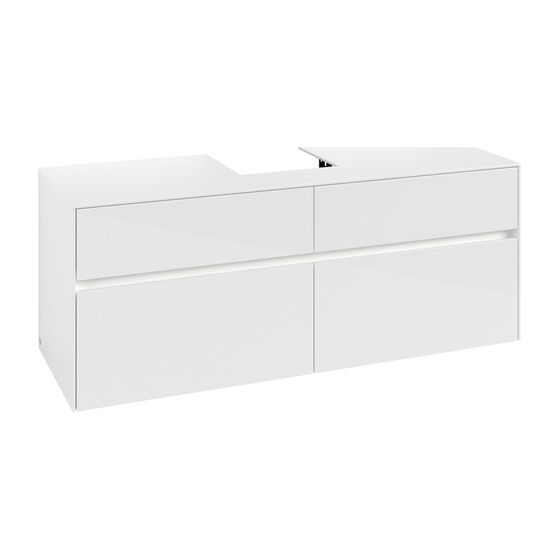 Villeroy & Boch Waschtischunterschrank Collaro C100B0 1400x548x500mm mit Beleuchtung Glossy White