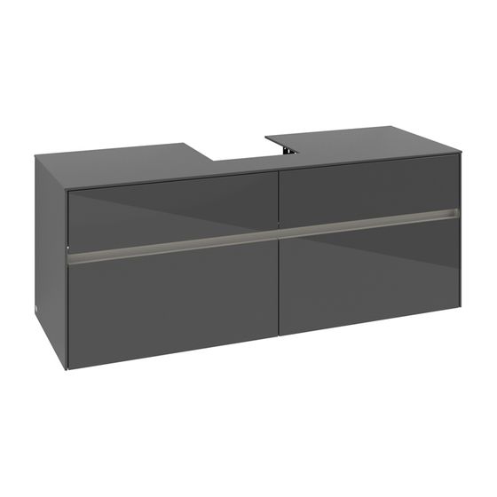 Villeroy & Boch Waschtischunterschrank Collaro C100B0 1400x548x500mm mit Beleuchtung Glossy Grey