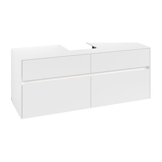 Villeroy & Boch Waschtischunterschrank Collaro C100B0 1400x548x500mm mit Beleuchtung White Matt