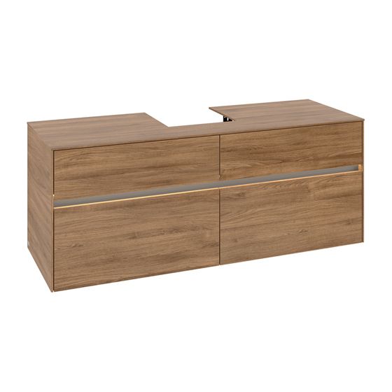 Villeroy & Boch Waschtischunterschrank Collaro C100B0 1400x548x500mm mit Beleuchtung Kansas Oak