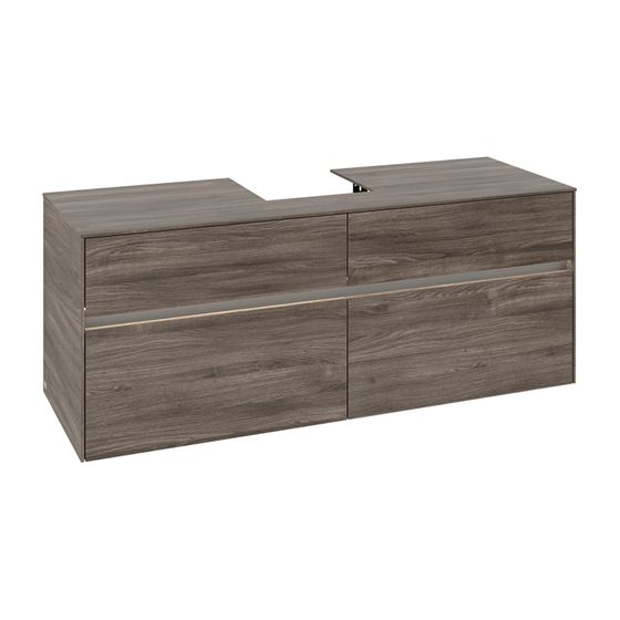 Villeroy & Boch Waschtischunterschrank Collaro C100B0 1400x548x500mm mit Beleuchtung Stone Oak