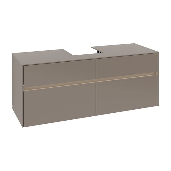 Villeroy & Boch Waschtischunterschrank Collaro C100B0 1400x548x500mm mit Beleuchtung Truffle Grey