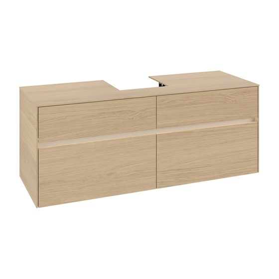 Villeroy & Boch Waschtischunterschrank Collaro C100B0 1400x548x500mm mit Beleuchtung Nordic Oak