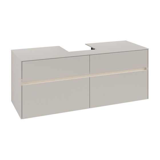 Villeroy & Boch Waschtischunterschrank Collaro C100B0 1400x548x500mm mit Beleuchtung Soft Grey