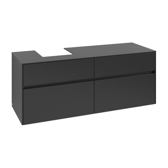 Villeroy & Boch Waschtischunterschrank Collaro C10100 1400x548x500mm Black Matt Lacquer