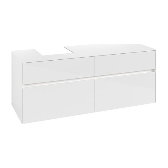 Villeroy & Boch Waschtischunterschrank Collaro C101B0 1400x548x500mm mit Beleuchtung Glossy White