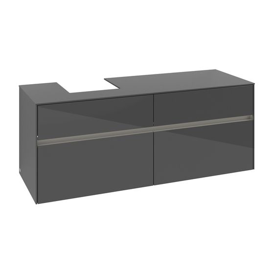 Villeroy & Boch Waschtischunterschrank Collaro C101B0 1400x548x500mm mit Beleuchtung Glossy Grey