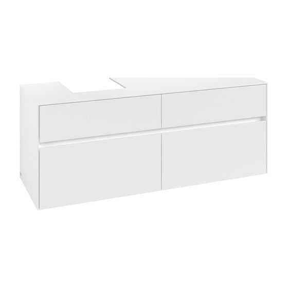 Villeroy & Boch Waschtischunterschrank Collaro C101B0 1400x548x500mm mit Beleuchtung White Matt