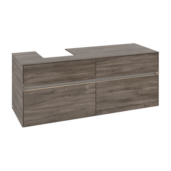 Villeroy & Boch Waschtischunterschrank Collaro C101B0 1400x548x500mm mit Beleuchtung Stone Oak