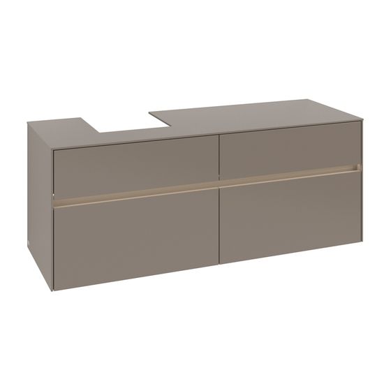 Villeroy & Boch Waschtischunterschrank Collaro C101B0 1400x548x500mm mit Beleuchtung Truffle Grey