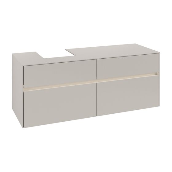 Villeroy & Boch Waschtischunterschrank Collaro C101B0 1400x548x500mm mit Beleuchtung Soft Grey