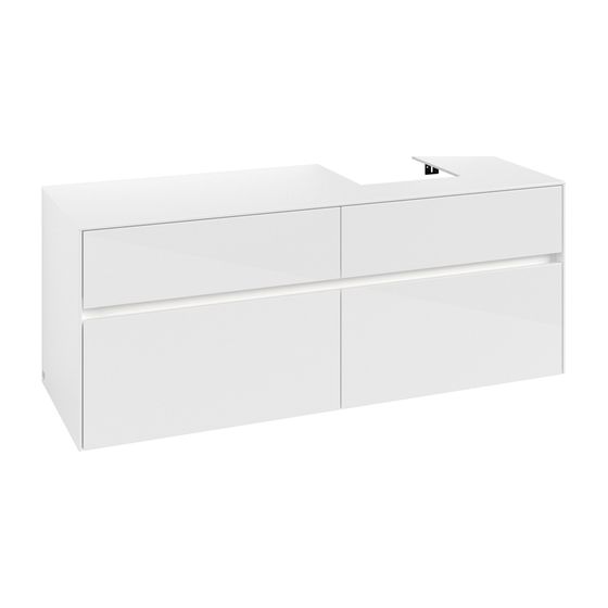 Villeroy & Boch Waschtischunterschrank Collaro C102B0 1400x548x500mm mit Beleuchtung Glossy White