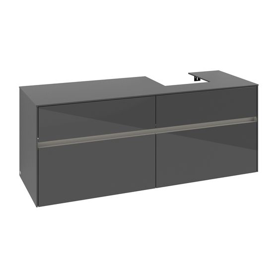 Villeroy & Boch Waschtischunterschrank Collaro C102B0 1400x548x500mm mit Beleuchtung Glossy Grey