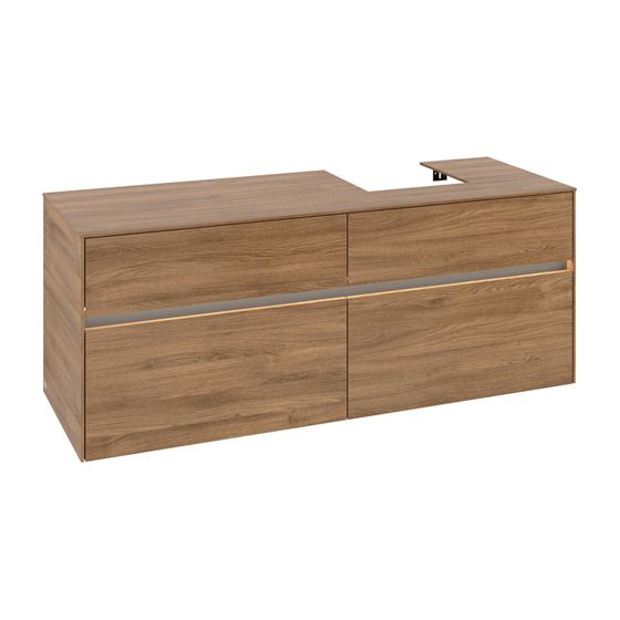 Villeroy & Boch Waschtischunterschrank Collaro C102B0 1400x548x500mm mit Beleuchtung Kansas Oak