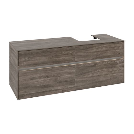 Villeroy & Boch Waschtischunterschrank Collaro C102B0 1400x548x500mm mit Beleuchtung Stone Oak