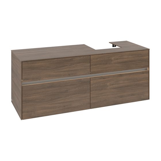 Villeroy & Boch Waschtischunterschrank Collaro C102B0 1400x548x500mm mit Beleuchtung Arizona Oak