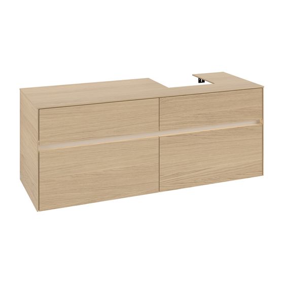 Villeroy & Boch Waschtischunterschrank Collaro C102B0 1400x548x500mm mit Beleuchtung Nordic Oak