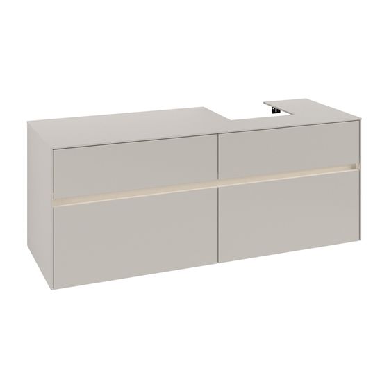 Villeroy & Boch Waschtischunterschrank Collaro C102B0 1400x548x500mm mit Beleuchtung Soft Grey