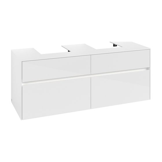 Villeroy & Boch Waschtischunterschrank Collaro C103B0 1400x548x500mm mit Beleuchtung Glossy White