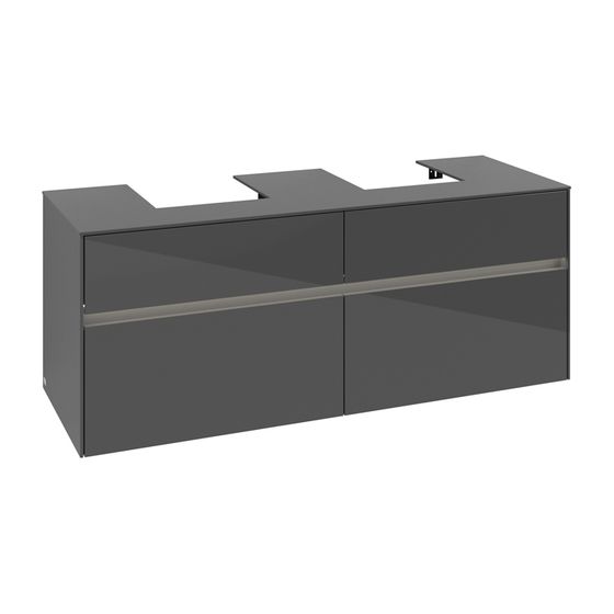 Villeroy & Boch Waschtischunterschrank Collaro C103B0 1400x548x500mm mit Beleuchtung Glossy Grey