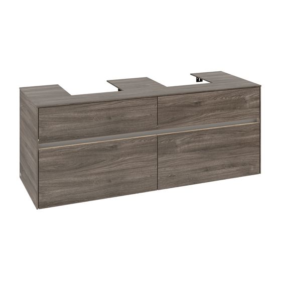 Villeroy & Boch Waschtischunterschrank Collaro C103B0 1400x548x500mm mit Beleuchtung Stone Oak