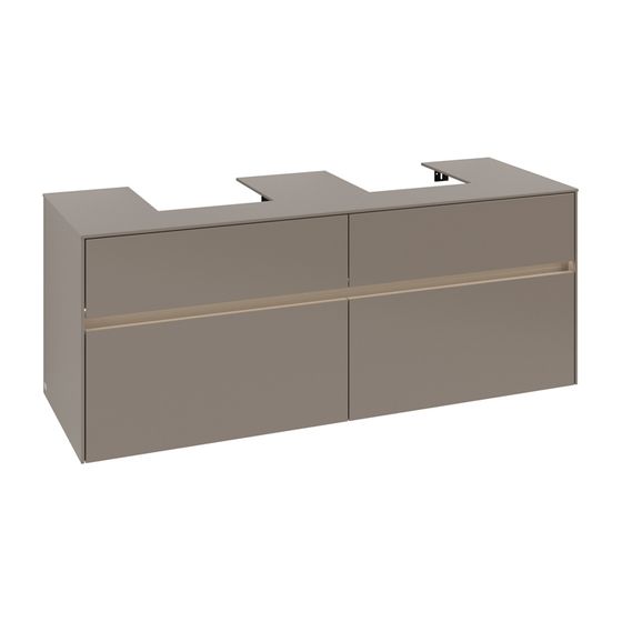 Villeroy & Boch Waschtischunterschrank Collaro C103B0 1400x548x500mm mit Beleuchtung Truffle Grey