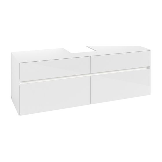 Villeroy & Boch Waschtischunterschrank Collaro C104B0 1600x548x500mm mit Beleuchtung Glossy White