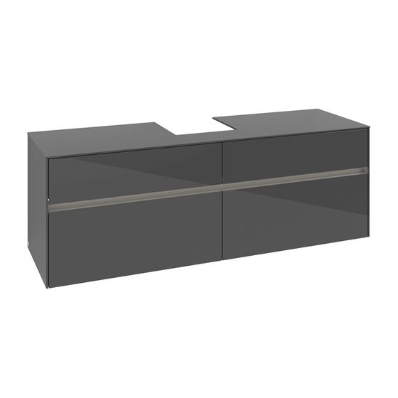 Villeroy & Boch Waschtischunterschrank Collaro C104B0 1600x548x500mm mit Beleuchtung Glossy Grey