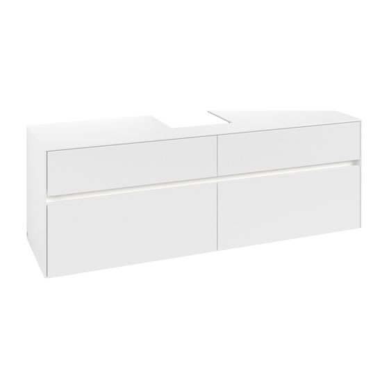 Villeroy & Boch Waschtischunterschrank Collaro C104B0 1600x548x500mm mit Beleuchtung White Matt