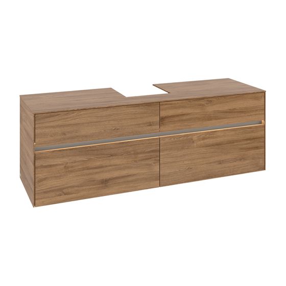 Villeroy & Boch Waschtischunterschrank Collaro C104B0 1600x548x500mm mit Beleuchtung Kansas Oak