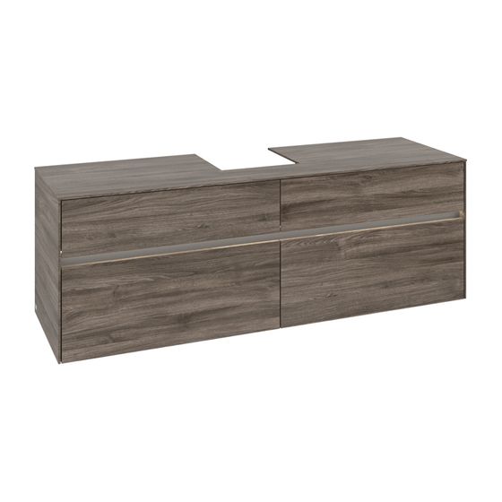 Villeroy & Boch Waschtischunterschrank Collaro C104B0 1600x548x500mm mit Beleuchtung Stone Oak