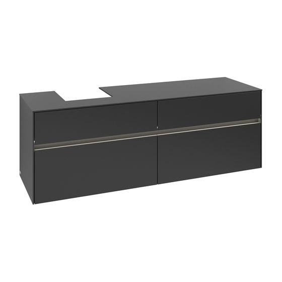 Villeroy & Boch Waschtischunterschrank Collaro C105B0 1600x548x500mm mit Beleuchtung Black Matt Lacquer