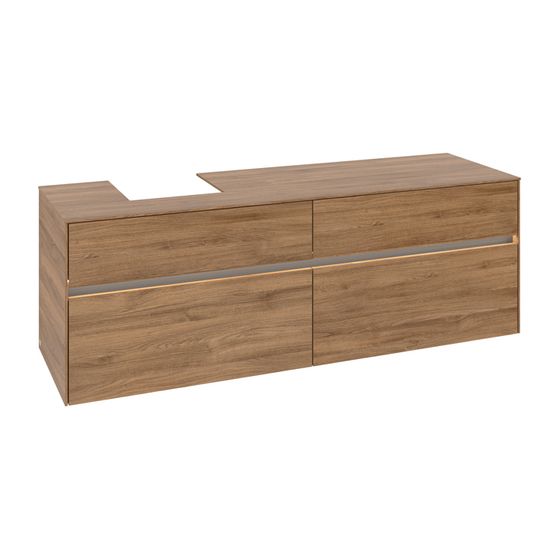 Villeroy & Boch Waschtischunterschrank Collaro C105B0 1600x548x500mm mit Beleuchtung Kansas Oak