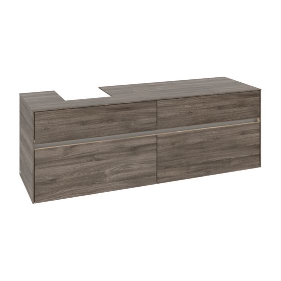 Villeroy & Boch Waschtischunterschrank Collaro C105B0 1600x548x500mm mit Beleuchtung Stone Oak