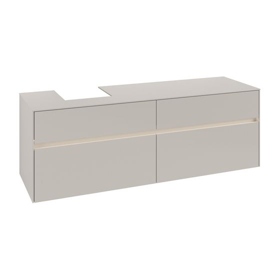 Villeroy & Boch Waschtischunterschrank Collaro C105B0 1600x548x500mm mit Beleuchtung Soft Grey