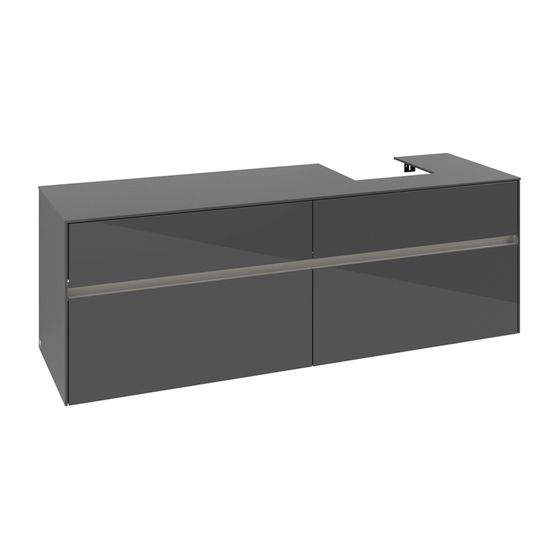 Villeroy & Boch Waschtischunterschrank Collaro C106B0 1600x548x500mm mit Beleuchtung Glossy Grey