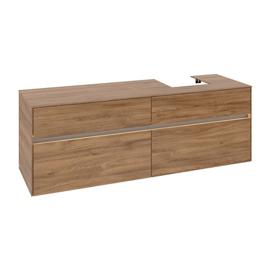 Villeroy & Boch Waschtischunterschrank Collaro C106B0 1600x548x500mm mit Beleuchtung Kansas Oak