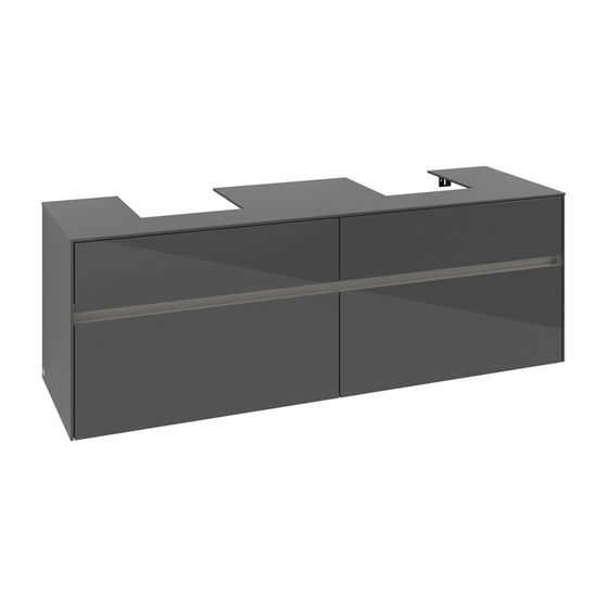 Villeroy & Boch Waschtischunterschrank Collaro C107B0 1600x548x500mm mit Beleuchtung Glossy Grey