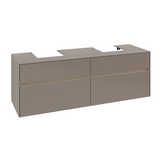 Villeroy & Boch Waschtischunterschrank Collaro C107B0 1600x548x500mm mit Beleuchtung Truffle Grey