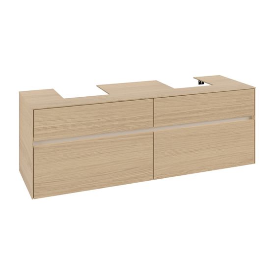 Villeroy & Boch Waschtischunterschrank Collaro C107B0 1600x548x500mm mit Beleuchtung Nordic Oak