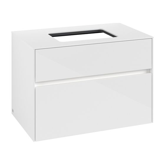 Villeroy & Boch Waschtischunterschrank Collaro C108B0 800x548x500mm mit Beleuchtung Glossy White