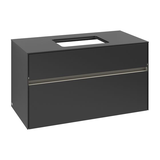 Villeroy & Boch Waschtischunterschrank Collaro C109B0 1000x548x500mm mit Beleuchtung Black Matt Lacquer