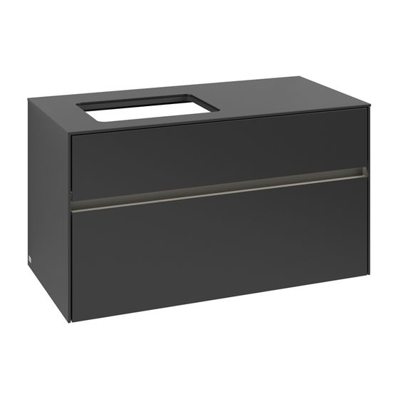 Villeroy & Boch Waschtischunterschrank Collaro C110B0 1000x548x500mm mit Beleuchtung Black Matt Lacquer