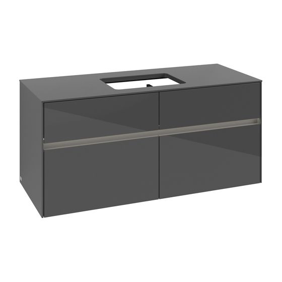 Villeroy & Boch Waschtischunterschrank Collaro C112B0 1200x548x500mm mit Beleuchtung Glossy Grey