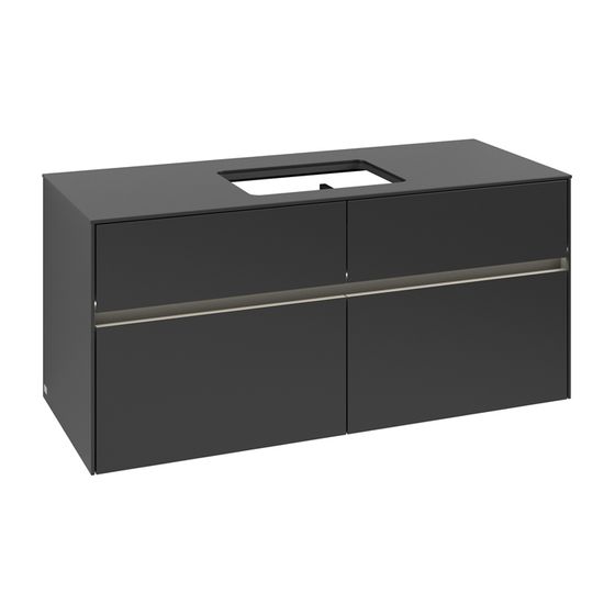 Villeroy & Boch Waschtischunterschrank Collaro C112B0 1200x548x500mm mit Beleuchtung Black Matt Lacquer