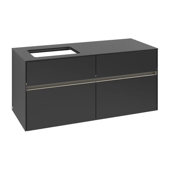 Villeroy & Boch Waschtischunterschrank Collaro C113B0 1200x548x500mm mit Beleuchtung Black Matt Lacquer