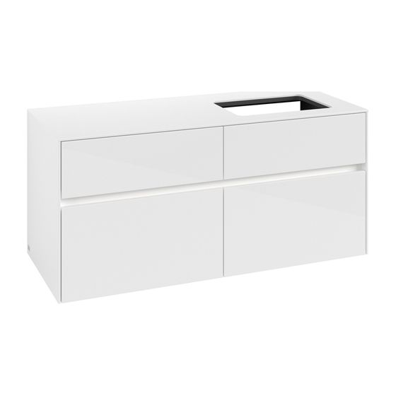 Villeroy & Boch Waschtischunterschrank Collaro C114B0 1200x548x500mm mit Beleuchtung Glossy White